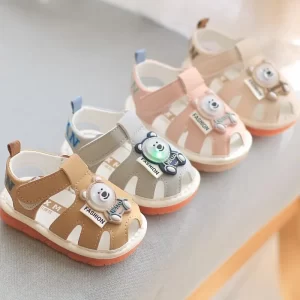 Dép sandal tập đi họa tiết gấu phát sáng MK77 nhí