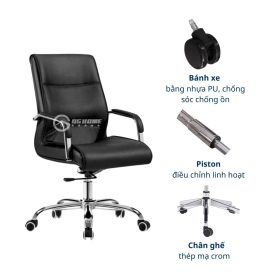 Ghe da van phong QGD02 Chat lieu