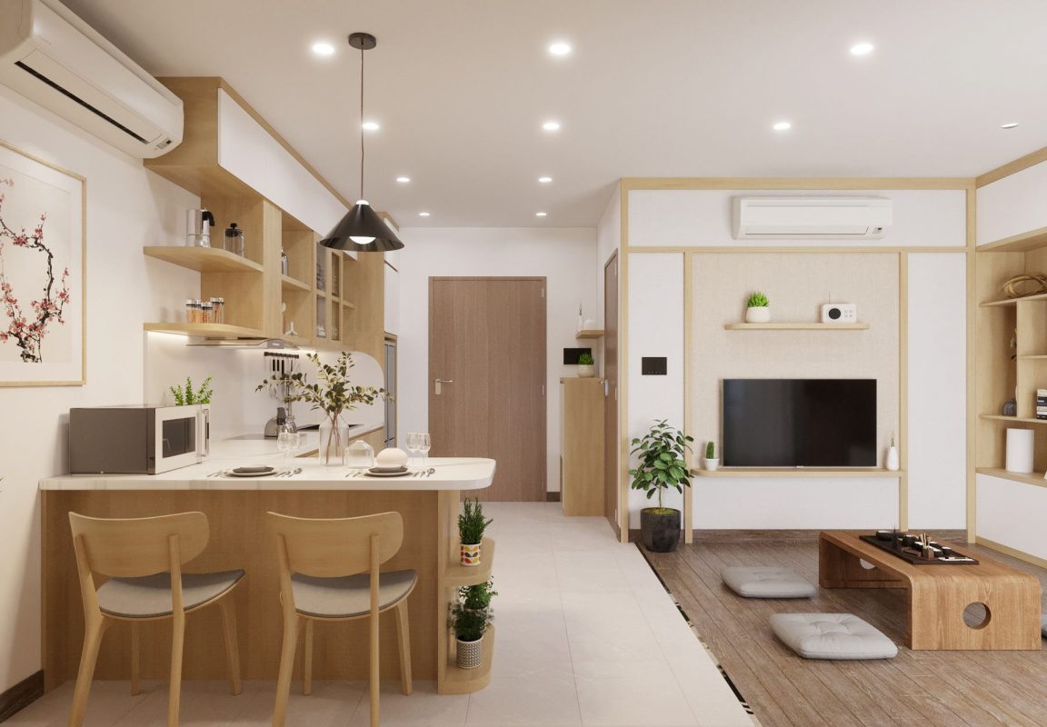 mau noi that chung cu 2 phong ngu dep