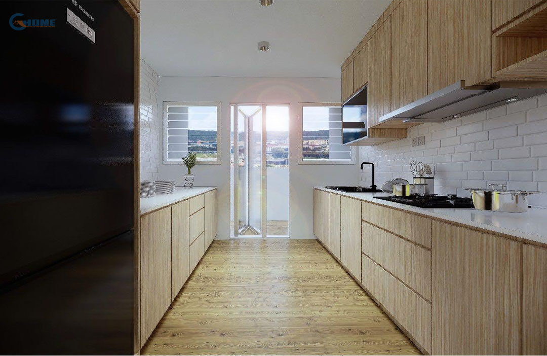 thiet ke phong bep can ho 140m2