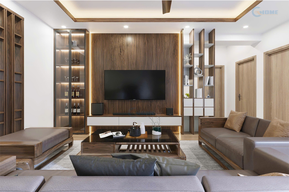 cac kieu thiet ke phong khach 20m2