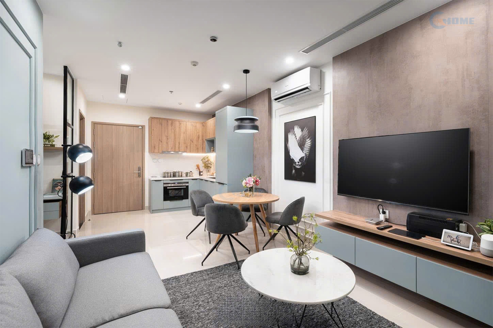 mau thiet ke phong khach chung cu 12m2 dep