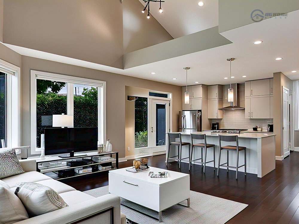 thiet ke phong khach lien bep nha pho 02