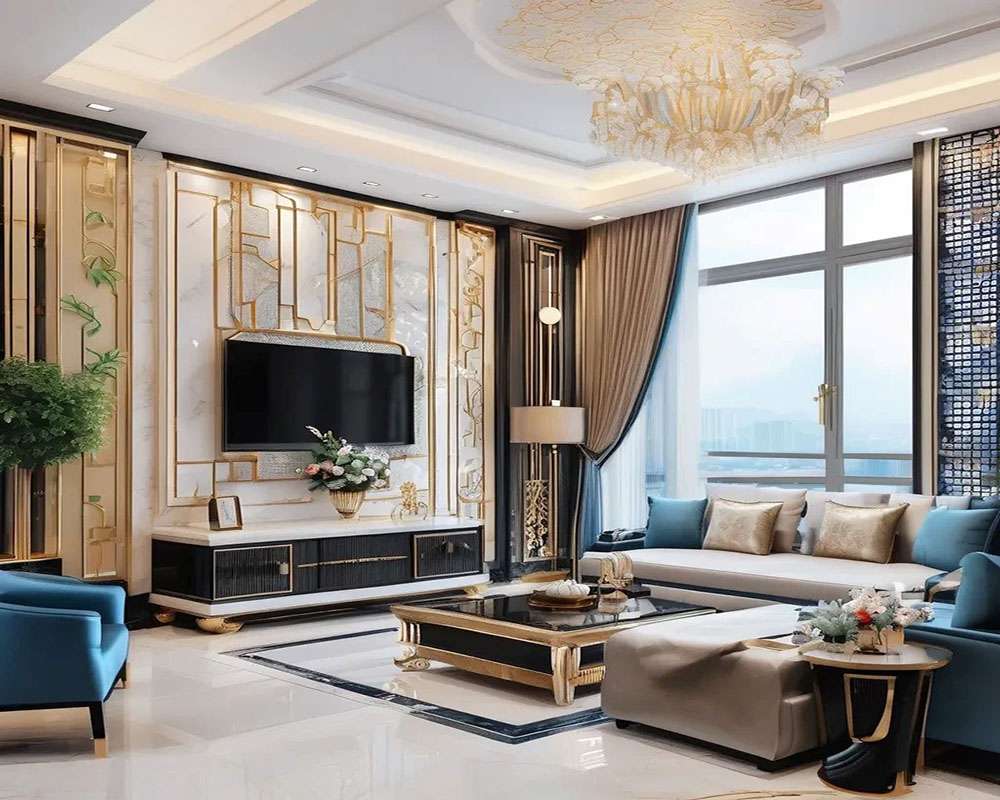 thiet ke phong khach luxury 01