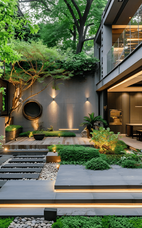 thiet ke chieu sang san vuon homestay